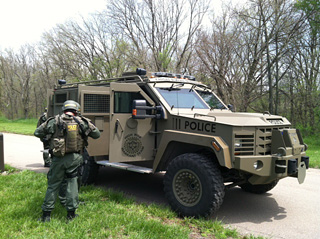 High Risk Warrant Team vehicle and equipped member