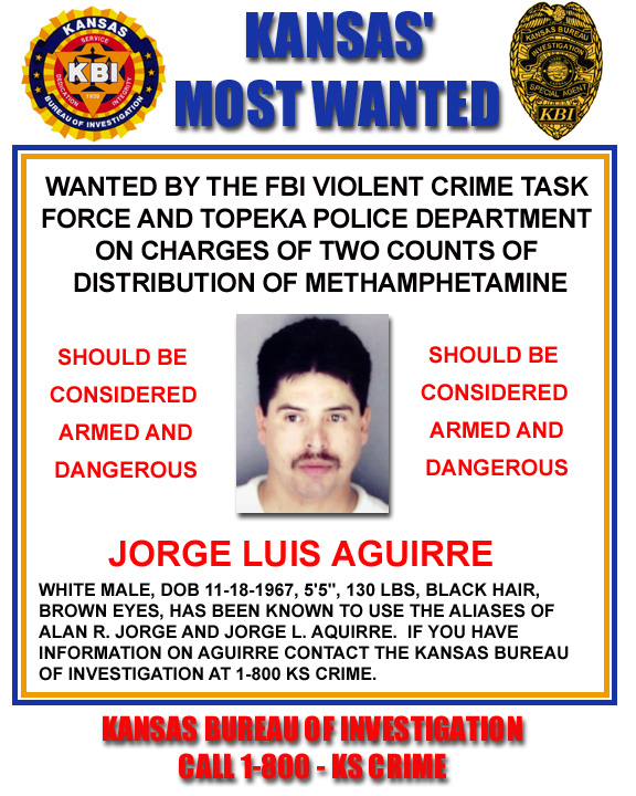 Kbi Kansas Bureau Of Investigation Kansas Most Wanted Jorge Luis Aguirre