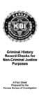 Record Checks for Non-Criminal Justice Purposes